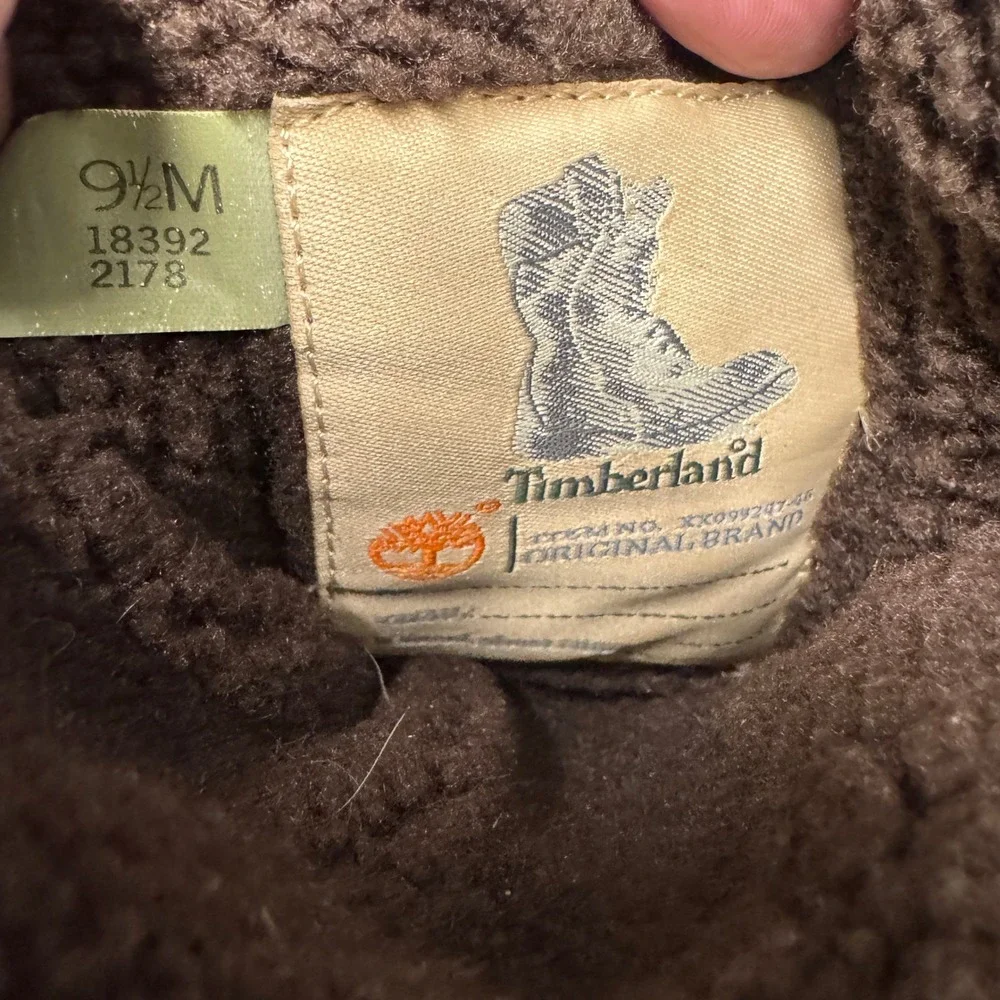 Timberland Boots Womens 9.5 Sherpa Lined‎ 650 Down Insulated Brown Leather
